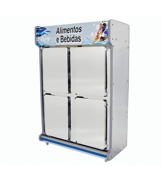 Geladeira Comercial Inox 4 Portas Injetada - Polofrio